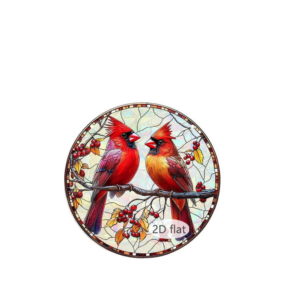 Claus Riding An Elk 2D Acrylic Color Film Color Hanging Window Decoration Porch Decoration