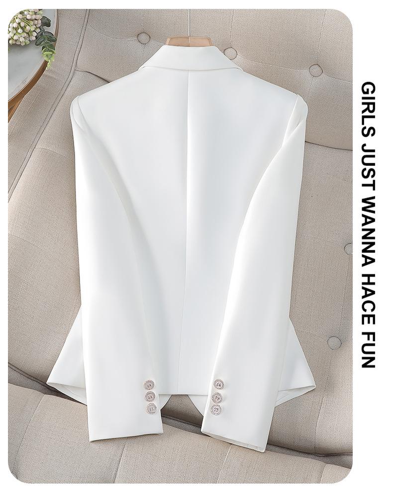 2025 Women's White Blazer: Versatile, Slimming, Long-Sleeve Western-Style Jacket for Spring & Autumn.