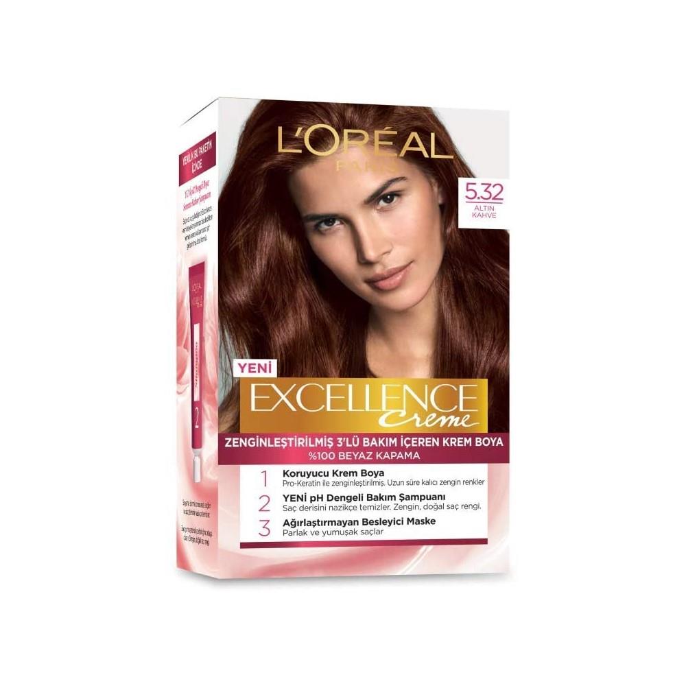 

Краска для волос L oreal Paris Excellence Creme 5.32 Золотисто-коричневый