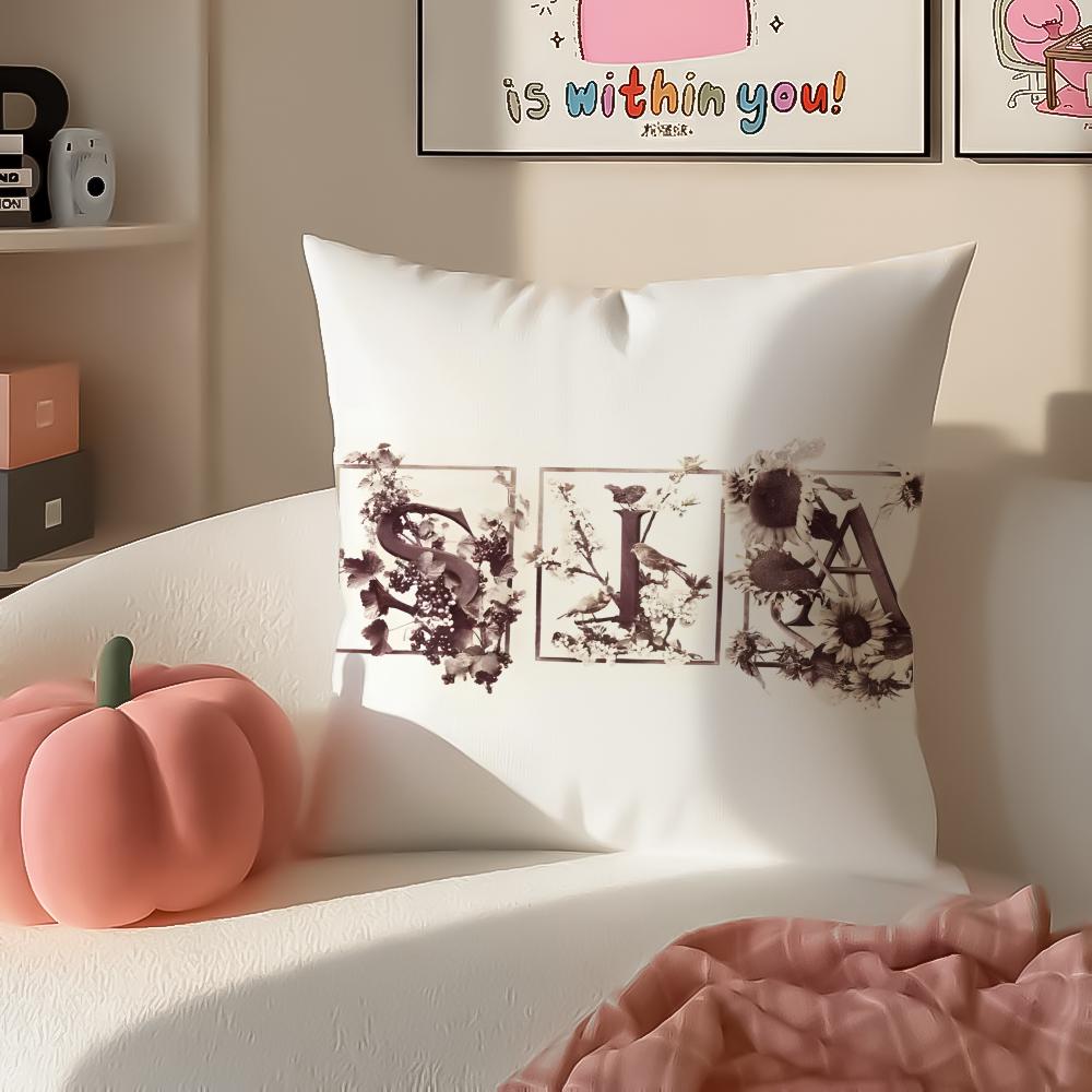 Mysterious Pop Australian Singer SSia FFurler Cushion Cover Pillowcase Short Plush Invisible zipper Room Sofa Cushion Cover