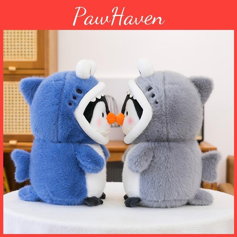 Shark Transforming Penguin Animal Plush Toy Kids Sleep Pillow Home Decor Gift
