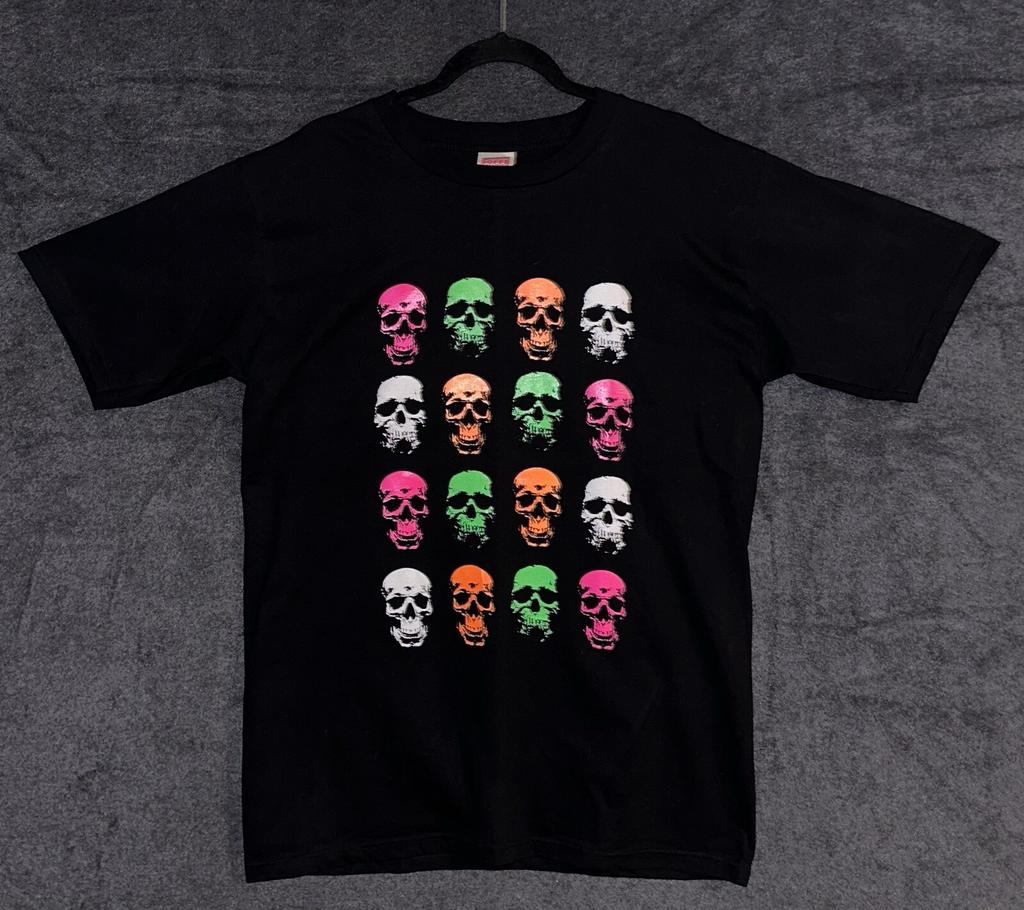 Mens Vintage Soffe Flourecent Skull Size Large Color Black