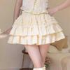 Sweet White Puffy Lace Ballet Skirt - Petite, High Waist, Elastic Waistband
