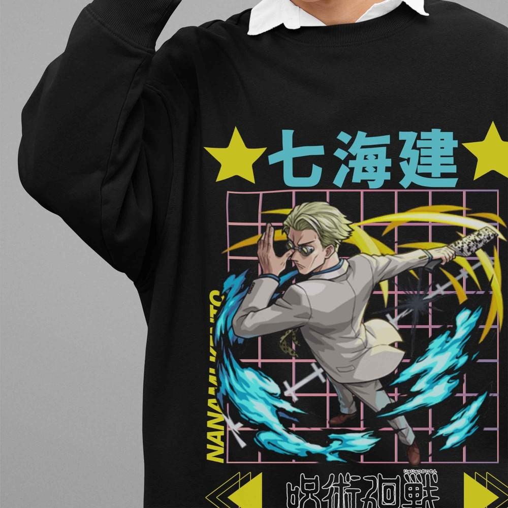 

Jujutsu Kaisen Sweatshirt Nanami Sweater JJK Anime Pullover Gojo Satoru Sukuna 4XL