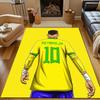 Soccer Star in Yellow Jersey Patterned carpet, non slip mat suitable for living room and bedroom sofas