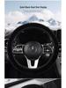 Plush Heated Steering Wheel Cover for Winter - Fits Tesla Y & Volkswagen, D-Shaped