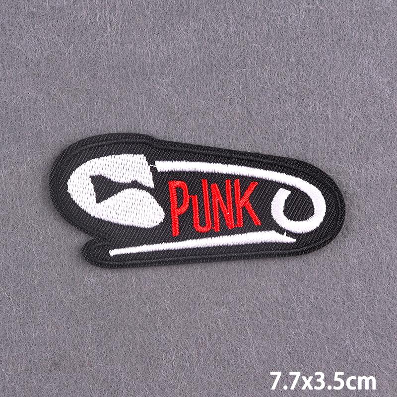 Red Fusible Patches Hiphop Iron On Thermoadhesive Patches For Clothes Cross Skull Embroidery Patches For Jacket Logo Applique