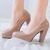 2025Women Pumps Shoes Women PU Leather Shallow Slip-On Round Toe High Heels Wedding Party  Shoes Mujer