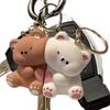 1Pair Cartoon Magnetic Bear Keychain Creative Cute Resin Animal Doll Bag Pendant Kawaiis Key Chains Gifts For Lovers Ornaments