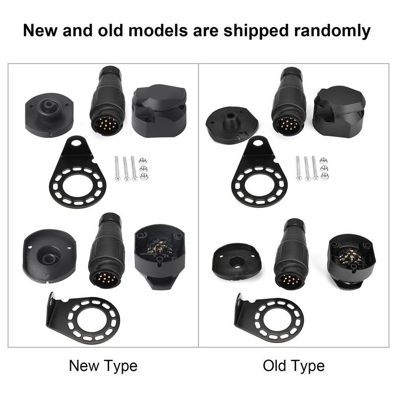 12V 13Pin Trailer Plug Socket Connector Adapter Bracket for Trailer Caravan Towing Towbar