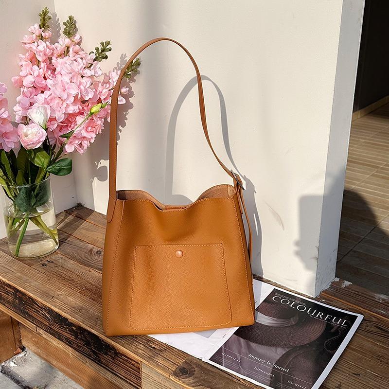 

Первый слой коровьей кожи Большая вместительная женская сумка-тоут из натуральной кожи Сумка-ведро Сумка на плечо для поездок на работу