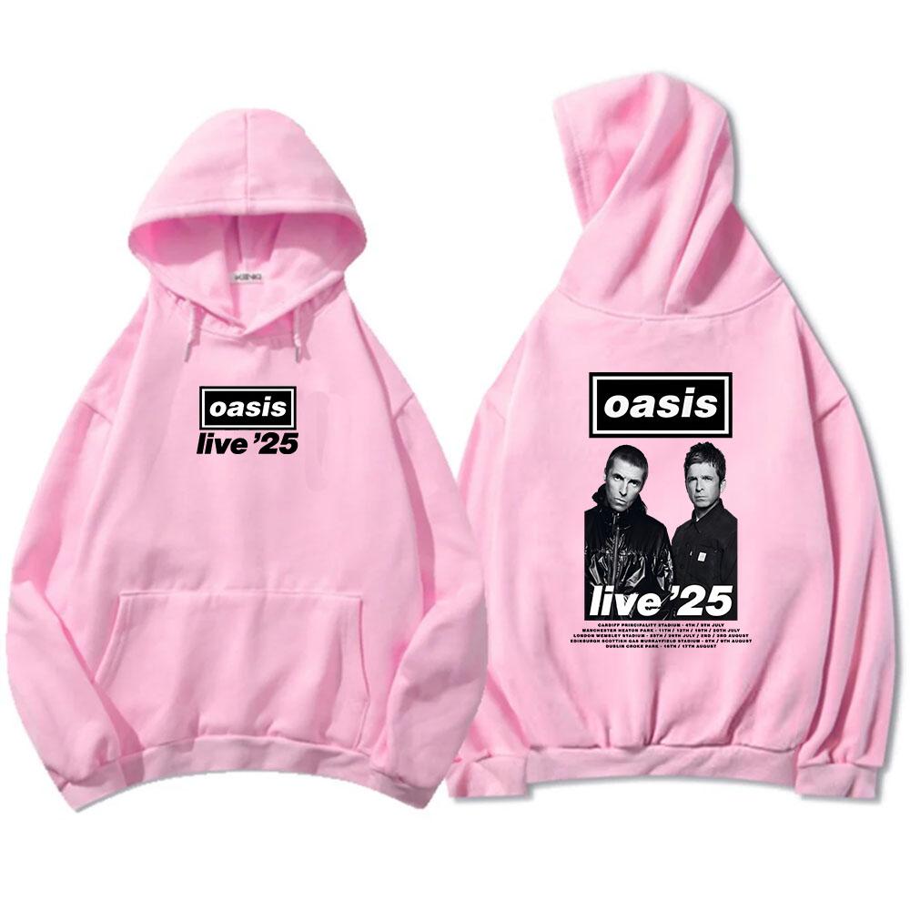 Oasis-s Band Live'25 Hettegensere Langermet Herre/Dame Sweatshirts Grafisk Hip Hop Streetwear Casual Ropa Hombre Sudaderas Unisex