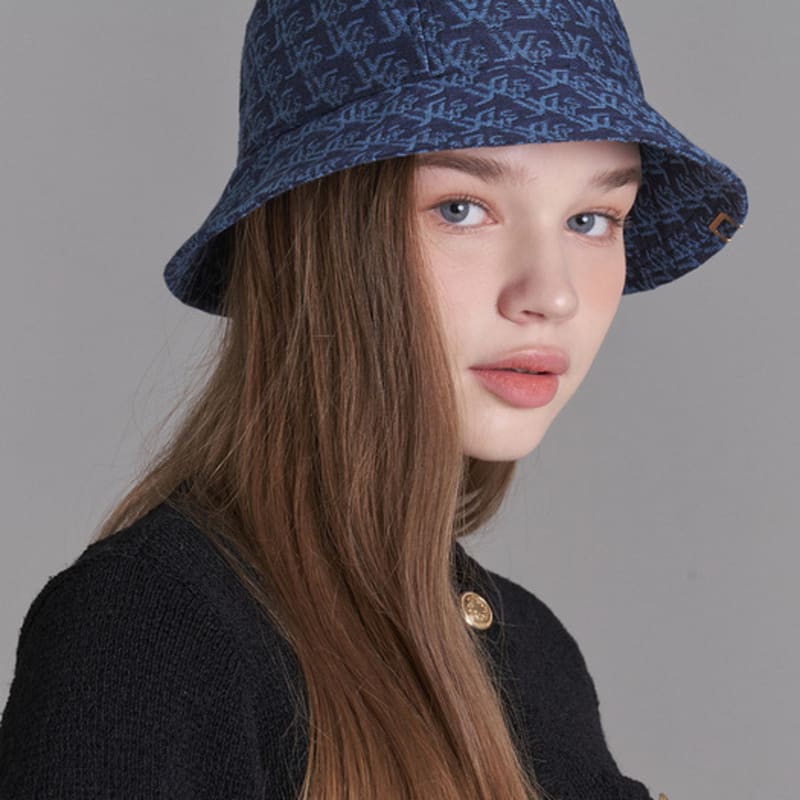 

Джинсовая жаккардовая шляпа-ведро модифицированного фасона WHITE SANDS Mataro Deep Blue_Free