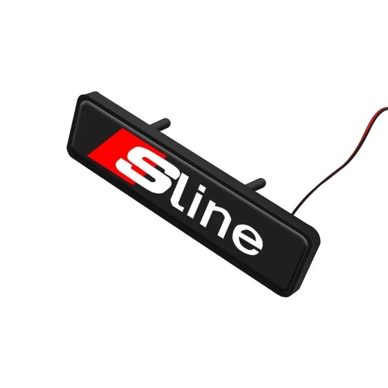 1pcs Front Grille Decoration Badge Car Head Grill Emblem LED Light new Sline A6 Q3 A3 B5 B6 B7 B8 B9 Q7 8P A4 C6 Car sticke