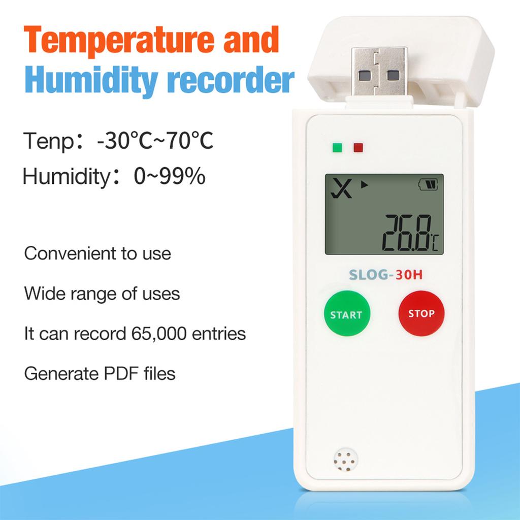 Wireless Temperature Humidity Recorders Small Design Humidity Temperature Meter Easy To Use for Transport Facilities