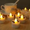 Rechargeable Solar Tea Light LED Candles Outdoor Tealight Candle Flameless Flicker Waterproof Solar Lights Halloween Home Decor