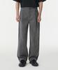 Deep Tuck Overlap Wide Denim Pants [Gray]