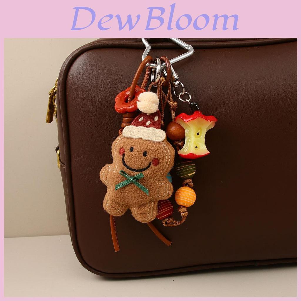 Christmas Gingerbread Man Plush Bag Charm With Christmas Tree Pattern For Holiday Decor And Gift