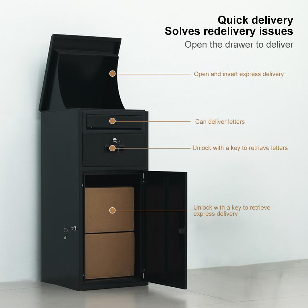 Anti-Theft Parcel Drop Boxes with Lock Outdoor Package Delivery Rustproof Package Drop Container for Secure Package Deliveries