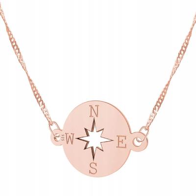 Gold Plated Compass Necklace East West North West Compass Silver 925