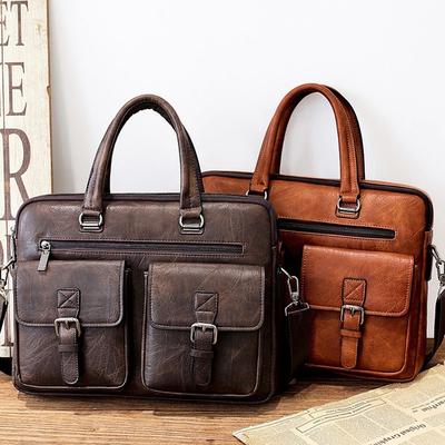 Bolsa masculina de negócios retrô maleta de ombro bolsa mensageiro bolsa para laptop