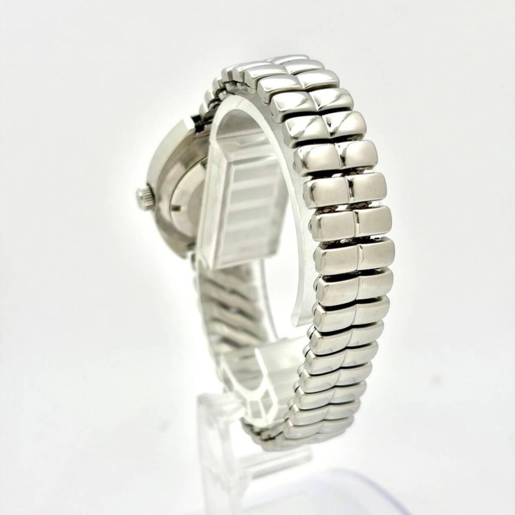 Used [Operation] SEIKO Mechanical Automatic Ladies Watch Blue Cut Glass Date 2205-0610 4N6280