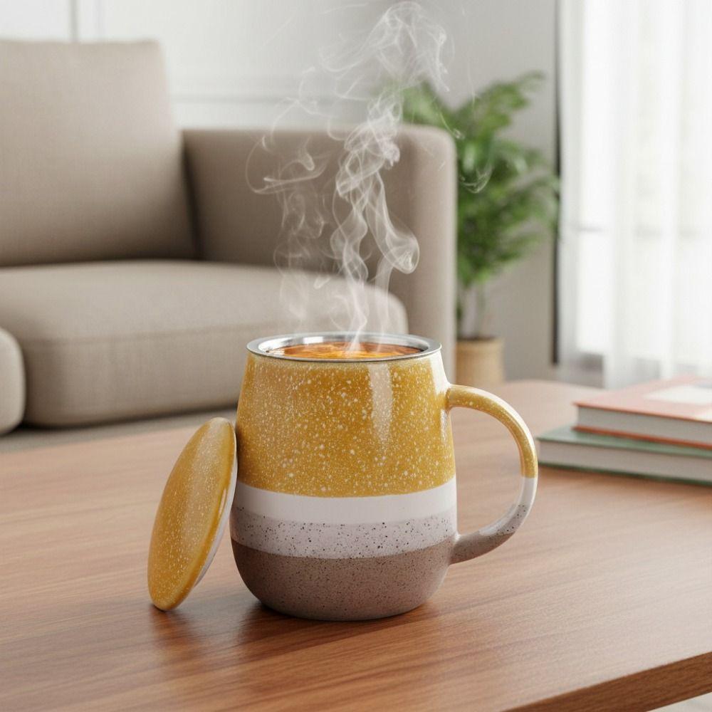 Ceramic Kiln-changed Tea Mug Nordic Style Milk Mug Household Tea Separation Cup  Office