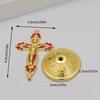 Handmade Enameled Zinc Crucifix Ornament Church Supplier Metal Crucifix with Stand Religious Decoration