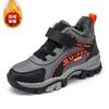 Boys Winter Warm Thick Fleece-Lined Snow Boots Non-Slip Outdoor Slip-On Shoes Kids Ages 4-16