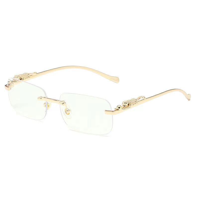 New Trendy Rectangle Frameless Square Sunglasses For Women Fashion Street Photography Summer Vacation Gift Glasses