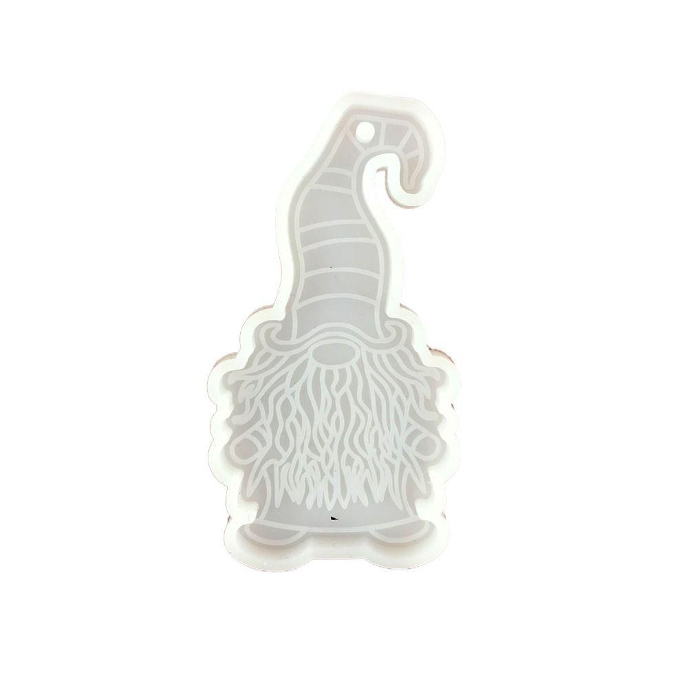 Hanging Tags Dwarf Keychain Pendant Mold DIY Santa Claus Mold Xmas Pendant Silicone Mold  Garden