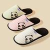 Fashion Cute Panda Plush Home Slippers for Women Comfortable Soft Sole Bedroom Cotton Shoes Woman Winter Non Slip Warm Indoor Slippers