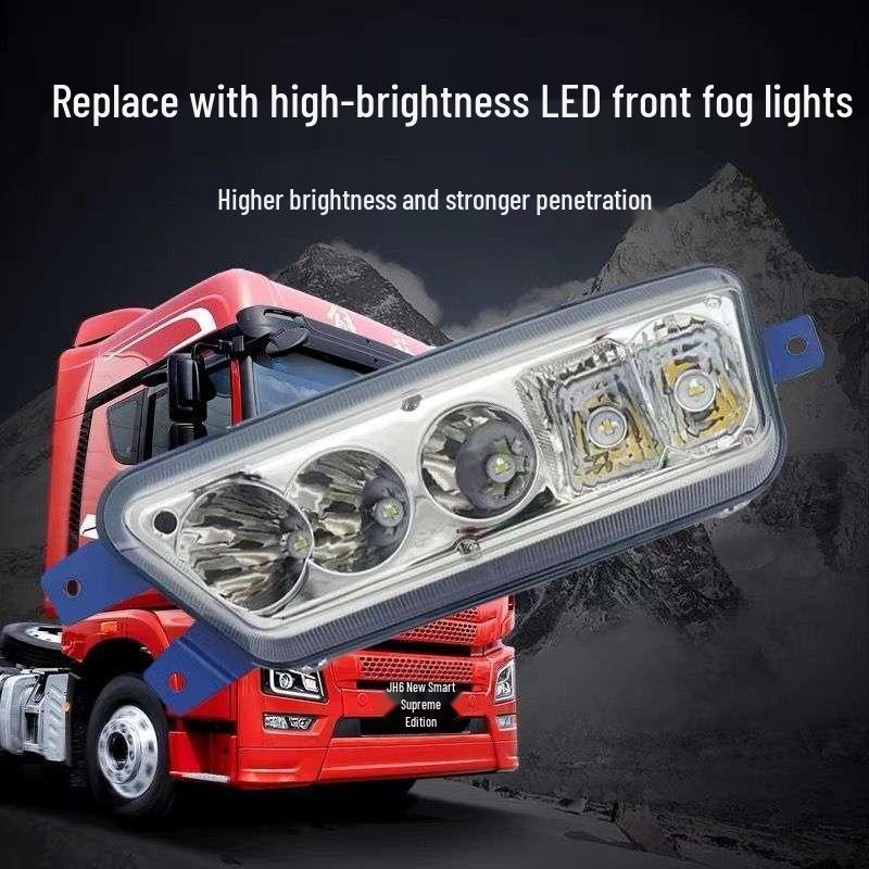 Ultra-Bright LED Front Fog Light Kit for Jiefang JH6: Anti-Fog Headlight Modification Accessories
