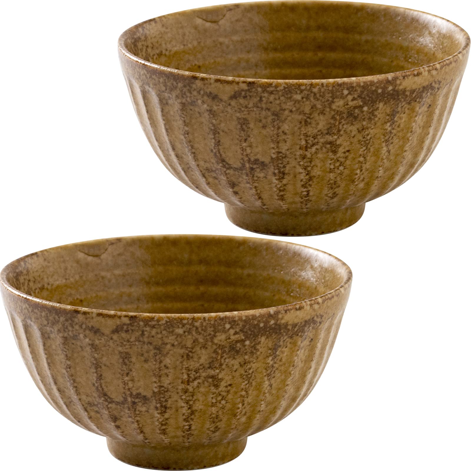 

Minoru Pottery Mino Ware tetote 115 Tea Bowls, Walnut, Set of 2