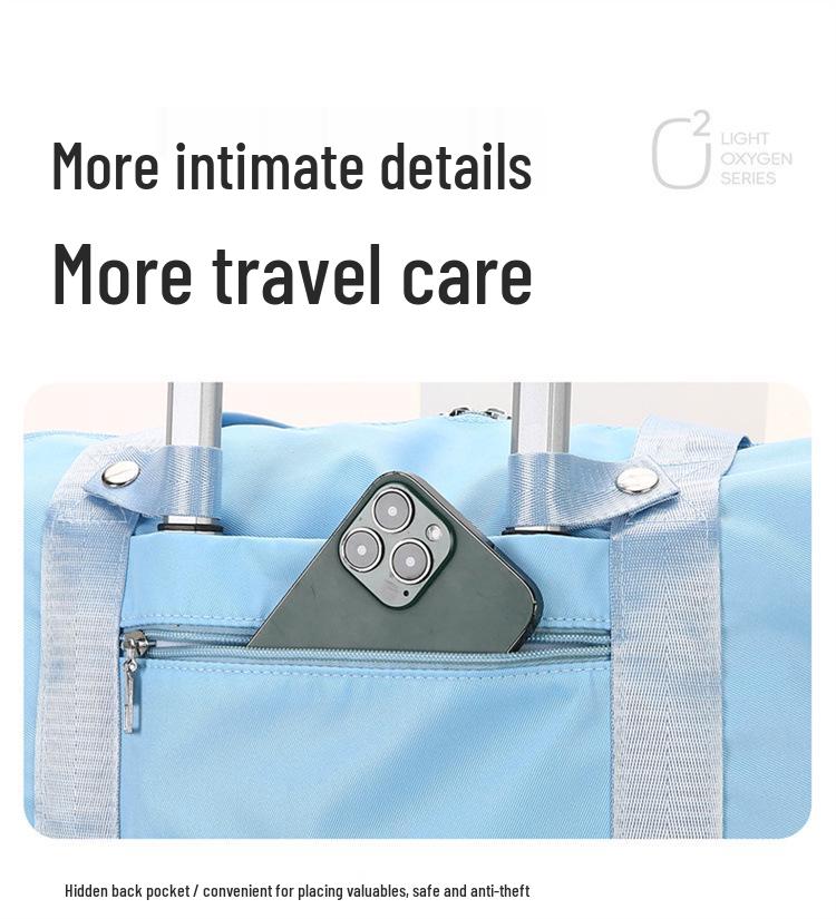 New Foldable Travel Bag with Pull Rod & Wheels - Durable, High-Grade, Trendy, and Expandable Storage
