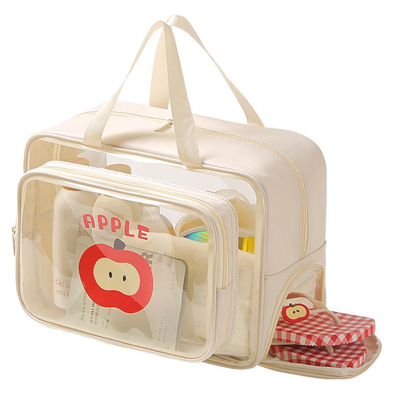 New Transparent Waterproof Travel Toiletry Bag Portable Dry Wet Separation Organizer for Toiletries Cosmetics