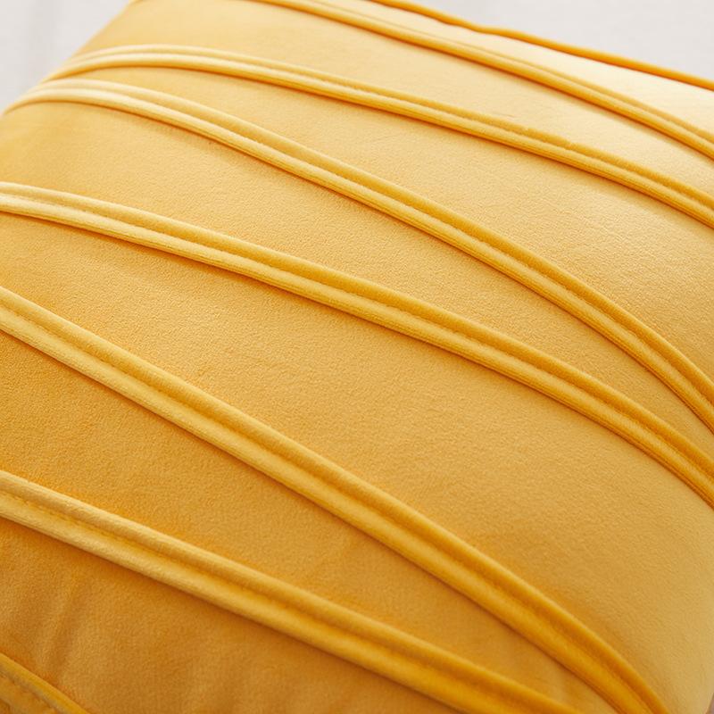 Dutch Velvet Pressed Line Solid Color Throw Pillow Without Core Sofa Cushion, Home Living Room Backrest, Waist Pillow, Single Pillowcase Without Core