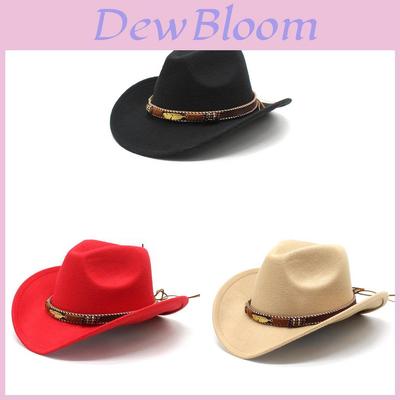 Western Cowboy Hat For Men Women With Breathable Wool Cotton Material Sunproof Summer Accessory