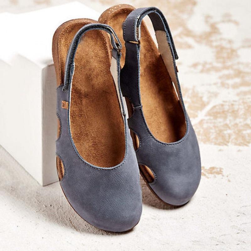 Spring and Autumn New  Shoes Single Shoes Large Size Bag Head Empty  Flat Sandals