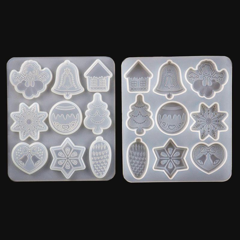 Christmas Silicone Resin Mold Round Pendant with Holiday Phrases for DIY Epoxy Resin Crafts Home Decor Ornament Making Supplies