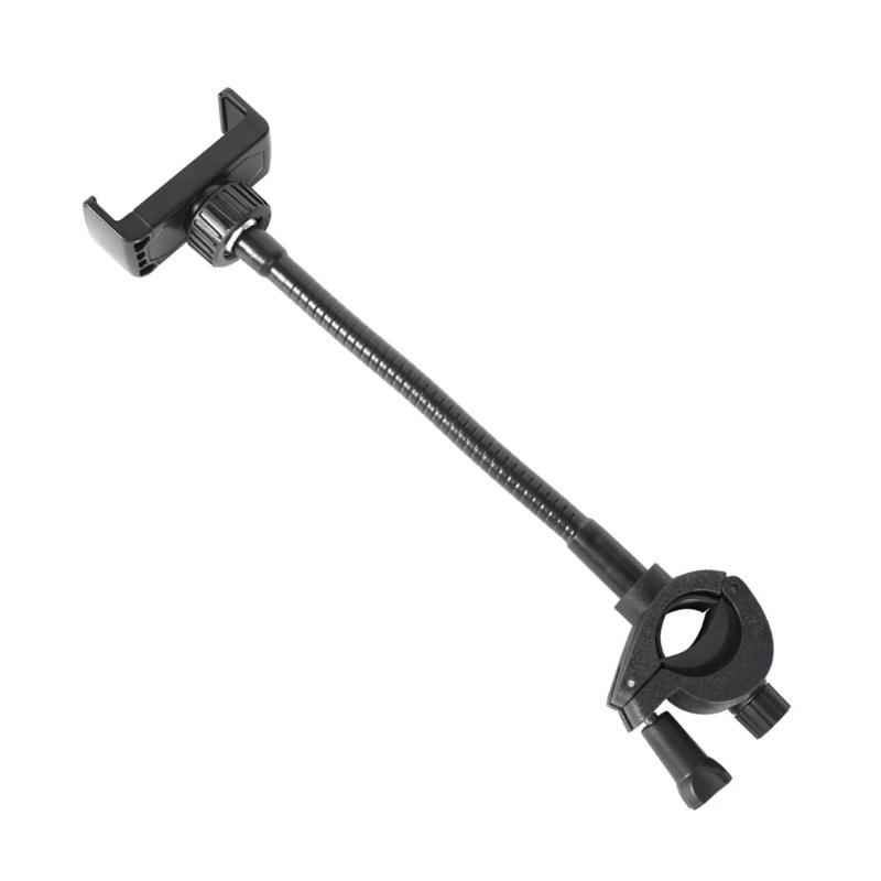 Secure Lock Phone Holder Phone Clip Mount Microphone Stand Phone Stand ABS and Metal Texture Perfect for Mobile Devices