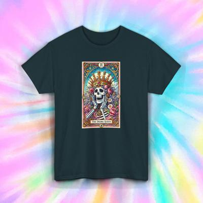 Skelett Königin Shirt Lustig Drama Tarot Totenkopf Krone Grafik T-Shirt S-5XL