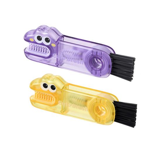 2/3Pcs 3 In 1 Cleaning Brushes Cartoon Design Food-Grade Anti-Slip Handle Gap Brush Portable Long Bristle Bottle Cleaner