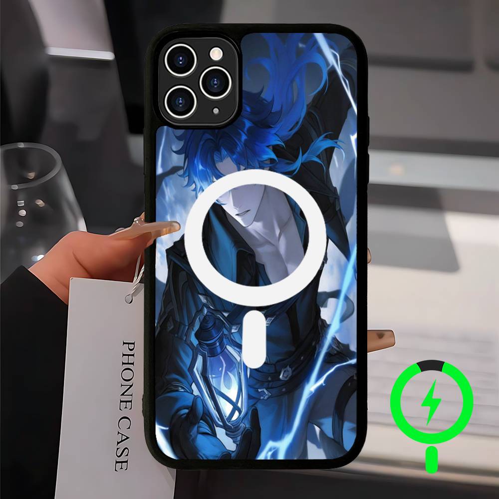 Genshin Impact Flins Magnetic Wireless Phone Case For IPhone 17 16 15 14 13 12 11 Pro Max Plus Mag Phone Cover