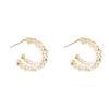 Silver needle high sense C-shaped crystal earrings women's retro light luxury Internet celebrity same earrings Japanese and Korean style ear jewelry