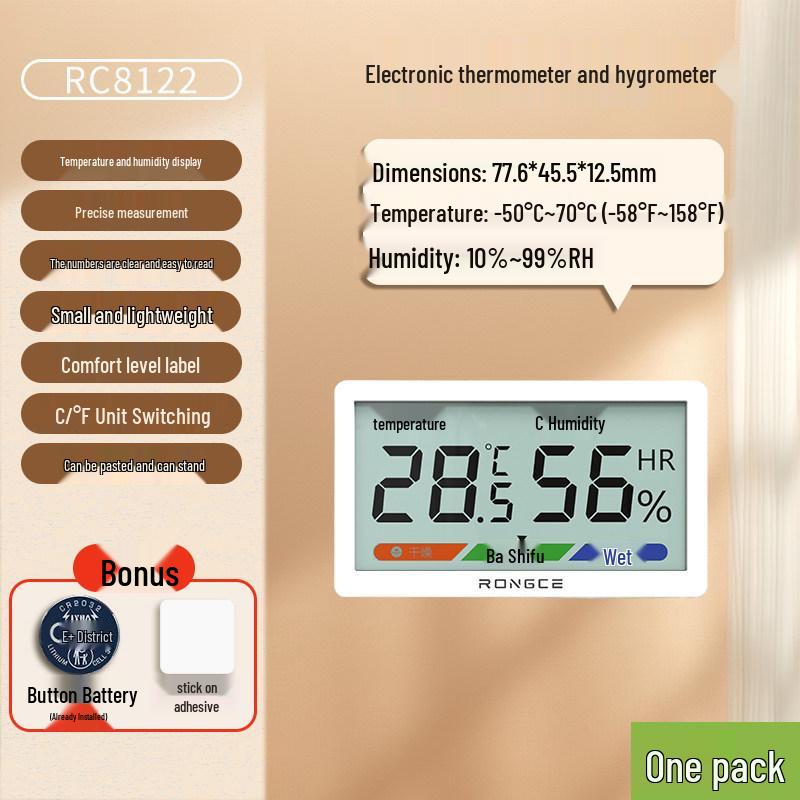 Rongce Farbbildschirm Innen-Thermometer & Hygrometer: Multifunktional, Großes Display, Smiley Elektronisch Digital.