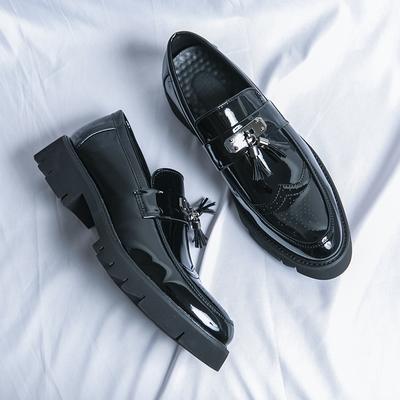 Slipper Lässige Herrenschuhe mit dicker Sohle Quaste Klassisches Design Stil Mode Party und Büro 38-46 Lackleder Loafer