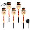 Solar Powered Christmas Path Stakes 5Pcs Yard Stake Light, Waterproof LED Garden Lamp with Outdoor Holiday Decorative Snowman Santa Claus Design,