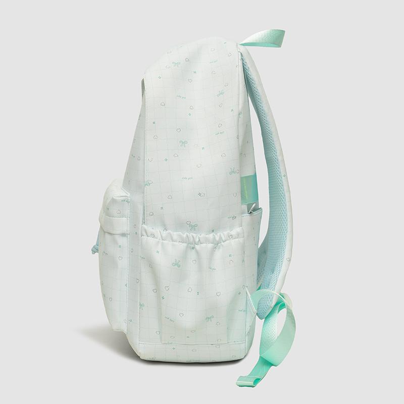 Cute Printed Backpack with Front Pocket and Side Pockets for Students and Daily Use