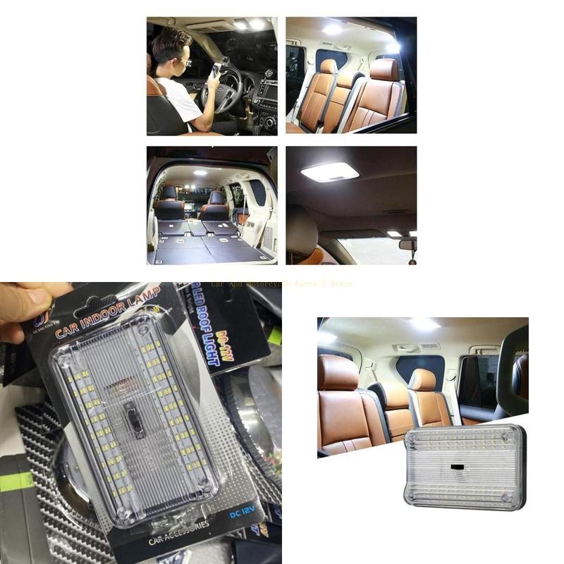 White Rectangular Car Dome Light Roof Ceiling Lamp Bulb 36SMD Interior Light